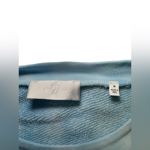 7 For All Mankind 100% Cotton Blue Tye Dye Sweatshirt Size Medium - Picture 7 of 7